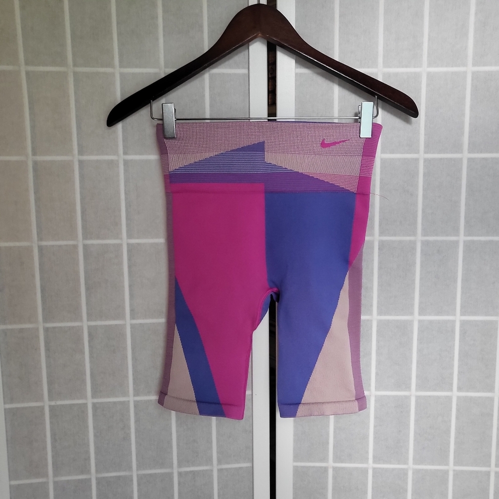 Nike Pink and Purple Geometric Short  Leggings Sz S